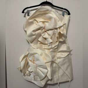 Elegant Cream Floral Dress